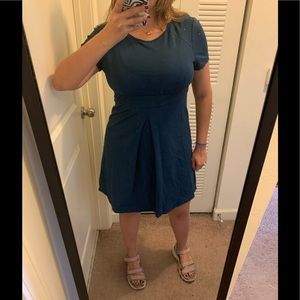 Tara Jarmon Dress Viscose Blue Short SleeMidi 40